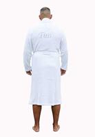 Witte badjas fleece - unisex-xl/xxl - thumbnail