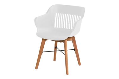 Hartman Jill tuinstoel wit - houten onderstel