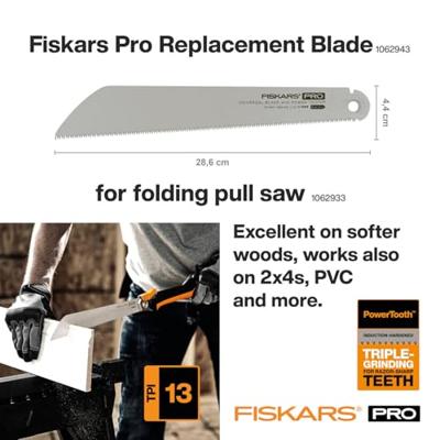 Fiskars Pro Power Tooth Trekzaagblad | 250 mm | 13 TPI | 1062943 1062943