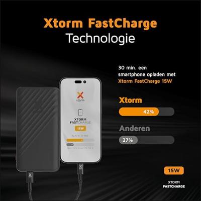 Xtorm Go2 Power Pack 10000 mAh Powerbank Zwart - thumbnail