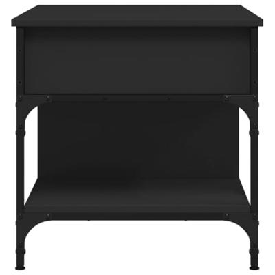 Salontafel 70x50x50 cm bewerkt hout en metaal zwart