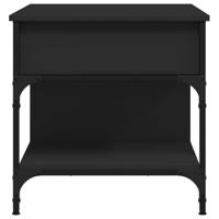 Salontafel 70x50x50 cm bewerkt hout en metaal zwart - thumbnail