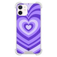 iPhone 12 mini shockproof hoesje - Hart swirl paars - thumbnail