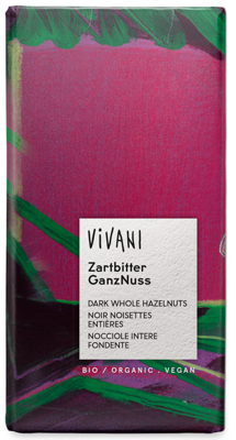 Vivani Chocolade puur met hazelnoten bio 100 Gram