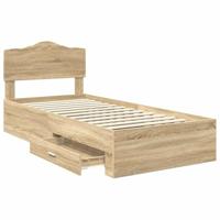 Bedframe met hoofdeinde Sonoma Eiken 100 x 200 cm Bewerkt hout - thumbnail