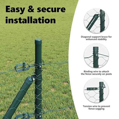 VidaXL Afrasteringspaal groen 10 x 1,4 m (50 mm gaas) staal en pvc