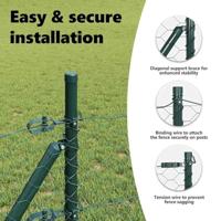 VidaXL Afrasteringspaal groen 10 x 1,4 m (50 mm gaas) staal en pvc - thumbnail