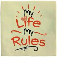 Plenty Gifts tegeltje keramiek my life my rules 10x10cm crème - thumbnail