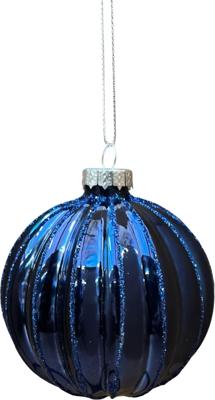 Kerstbal bol lijn nachtblauw 8 cm Uniplant - Uniplant Kerstbal bol lijn nachtblauw 8 cm Uniplant - Uniplant