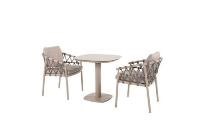 Piacenza diningset met Manolo tafel latte printed keramiek 75 x 75 cm Taste - Taste