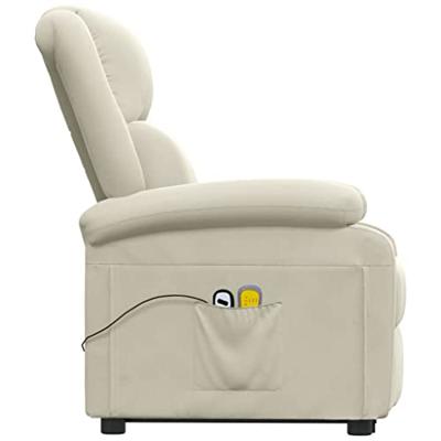 Sta-op-massagestoel fluweel crèmekleurig