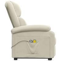 Sta-op-massagestoel fluweel crèmekleurig - thumbnail