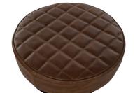 Kruk DKD Home Decor Zwart Leer Metaal Lichtbruin (44 x 38 x 82 cm) - thumbnail