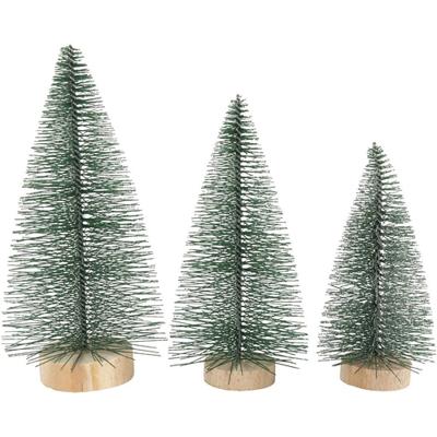 Creativ Company Kerstbomen divers met houten staander, 3st.