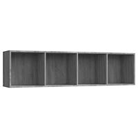 Boekenkast / tv-meubel 143x30x36 cm grijs sonoma eikenkleurig - thumbnail