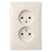 Berker S1 Contactdoos | Inbouw | 2-voudig | Crème - 66.032.48 - thumbnail