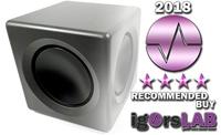 Wavemaster 66400 Fusion - Actieve subwoofer (125 watt) met ingebouwde klasse D-versterker, universeel inzetbaar - geoptimaliseerd voor 2.0 luidsprekersystemen, Stone Grey - thumbnail