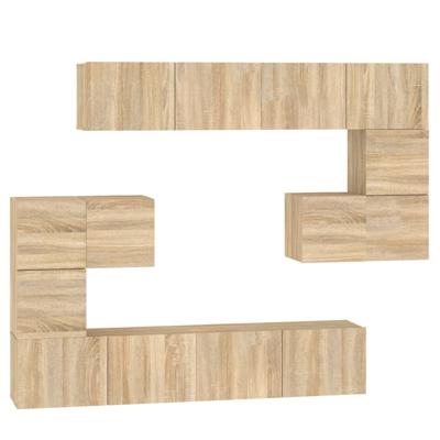 Tv-wandmeubel bewerkt hout sonoma eikenkleurig - thumbnail