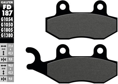 GALFER remblokken "fd187" brake pad fd187 g1054 organic