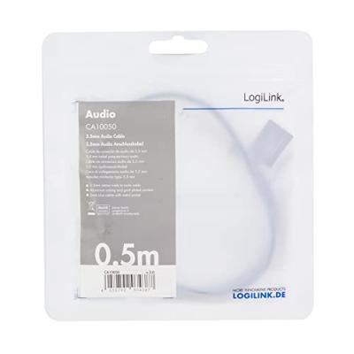 LogiLink CA10050 Jackplug Audio Aansluitkabel 0.50 m Zwart (mat)