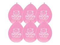 Ballonnen geboorte meisje zak a 6 stuks - thumbnail