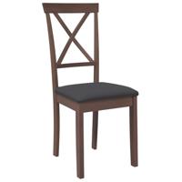 Eetkamerstoelen met kussens 2 st massief hout rubber bruin - thumbnail