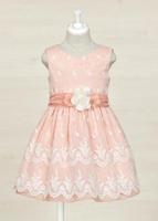 Abel & Lula Meisjes jurk organza borduursel - Roze - thumbnail