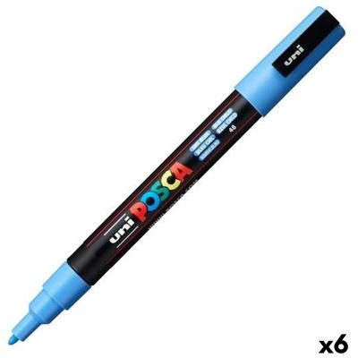 Markeerstift POSCA PC-3M Hemelsblauw (6 Stuks) Markeerstift POSCA PC-3M Hemelsblauw (6 Stuks)