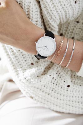 Rosefield the Bowery 38mm White Black Silver BWBLS-B2 Rosefield the Bowery 38mm White Black Silver BWBLS-B2