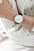 Rosefield the Bowery 38mm White Black Silver BWBLS-B2 - thumbnail