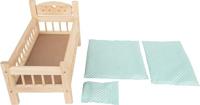 Small Foot - houten poppenbed natuurlijk met beddengoed, 4ldg. - thumbnail