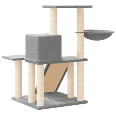 Kattenmeubel met sisal krabpalen 82 cm lichtgrijs - thumbnail