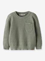 Gebreide trui jongen LIL'ATELIER MINI van katoen korstmos - thumbnail