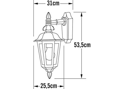 KonstSmide Klassieke muurlampPallas Down 31cm zwart - 483-750
