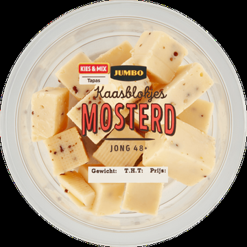 Jumbo Kaasblokjes Mosterd Jong 48+ 100 g Jumbo Kaasblokjes Mosterd Jong 48+ 100 g
