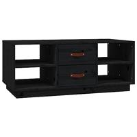 Salontafel 100x50x41 cm massief grenenhout zwart - thumbnail