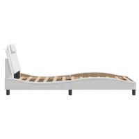 Bedframe met hoofdbord kunstleer wit 100x200 cm - thumbnail