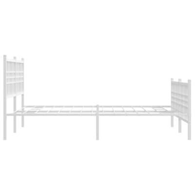 Bedframe met hoofd- en voeteneinde metaal wit 120x200 cm - thumbnail