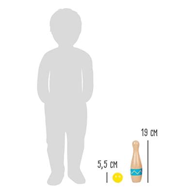 Small Foot - houten kegelspel met zigzag patroon, 11dlg.