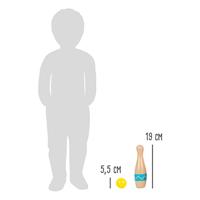 Small Foot - houten kegelspel met zigzag patroon, 11dlg. - thumbnail