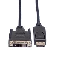 ROLINE DisplayPort Kabel DP Male - DVI Male (24+1), zwart, 2 m - thumbnail