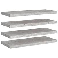 Wandschappen zwevend 4 st 80x23,5x3,8 cm MDF betongrijs - thumbnail