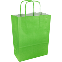 Tas | Kraftpapier | gedraaid papieren koord | 18x 8x22cm | draagtas | groen | 300 stuks - thumbnail