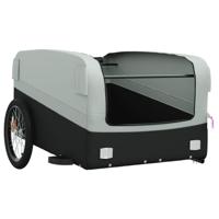 VidaXL Fietstrailer 45 kg ijzer zwart en grijs - thumbnail