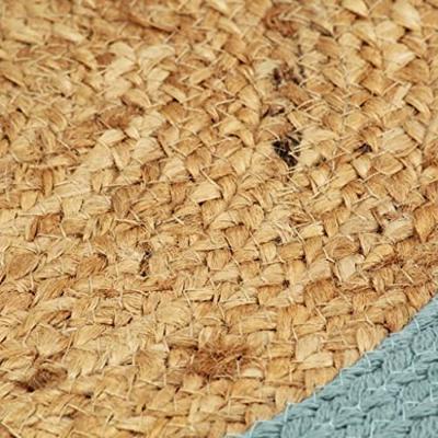 VidaXL Placemats 6 st 38 cm jute en katoen natuurlijk en groen