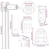 VidaXL 19-delig rolgordijnbeslag 18 mm - thumbnail