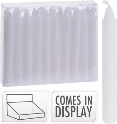 everlands kunstkerstboomkaarsjes 20-delig 10,5cm wit