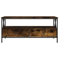 Salontafel 100x51x45 cm bewerkt hout gerookt eikenkleurig - thumbnail