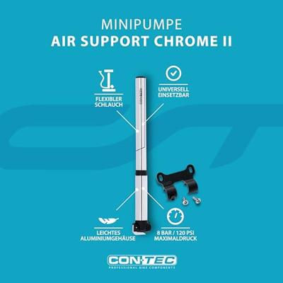 CONTEC minipomp "air support chrome ii" ct mini pump air support chrome sil./black