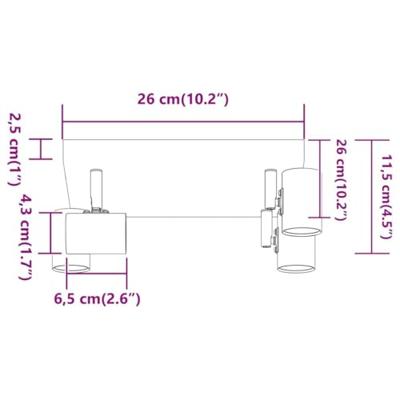 VidaXL Plafondspot met schijnwerpers wit 26,5 x 26 x 11,5 cm metaal